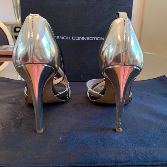 French Connection gold black strappy heel Nava - Picture 4 of 7